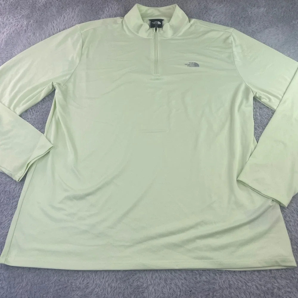 The North Face Pullover Mens XL Lime Green 1/4 Zip Activewear Long Sleeve